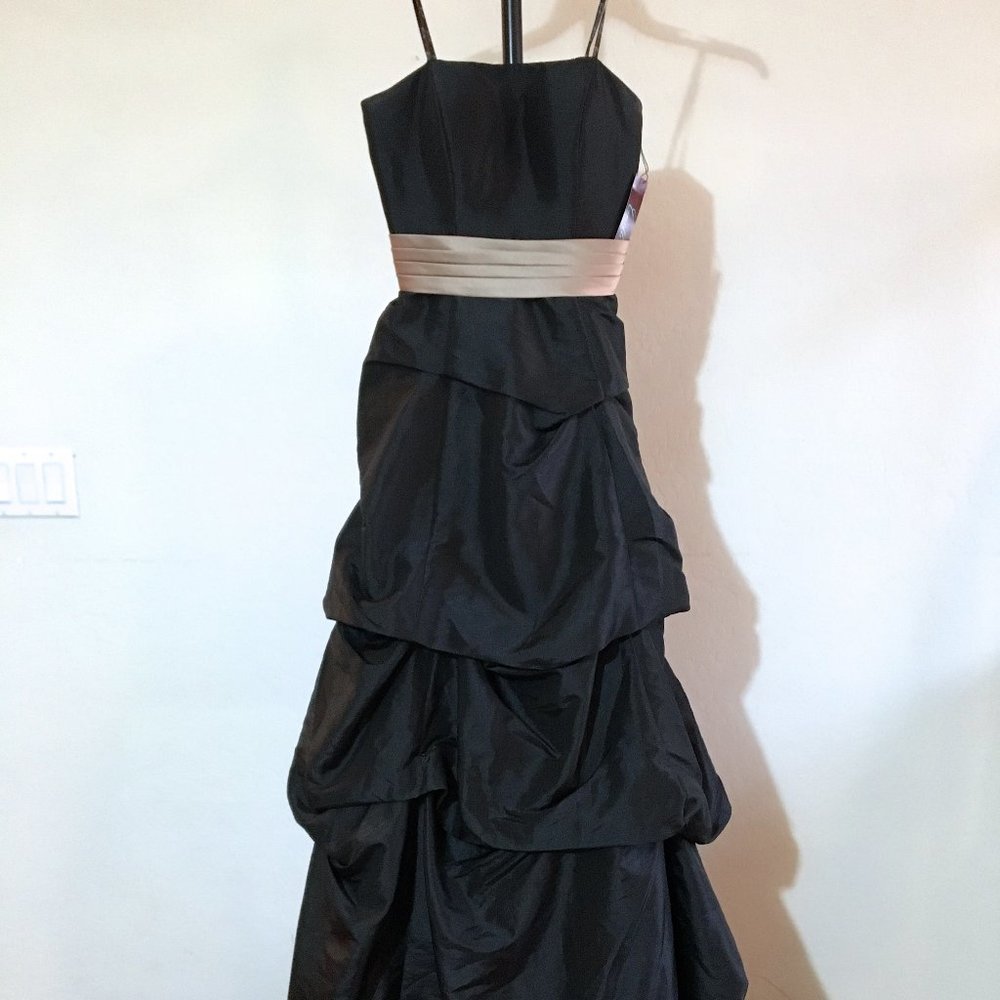 Camille La Vie Formal Evening Party Prom Pageant Dress Long Strapless Black 2 - Picture 5 of 11